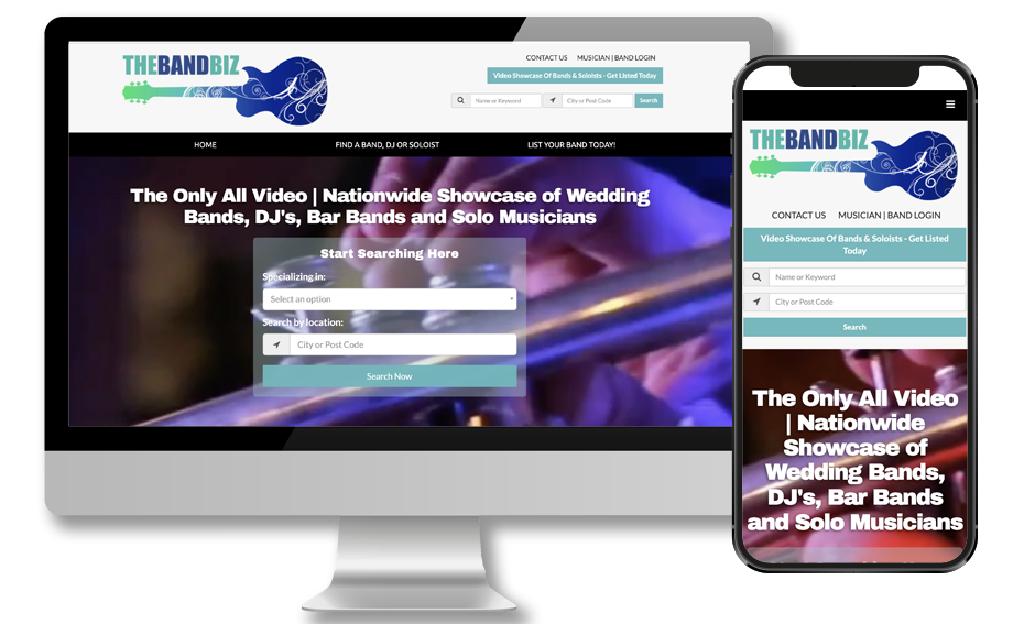 TheBandBiz.com Website design